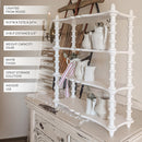 24 Inch White Spindle Wood Shelf