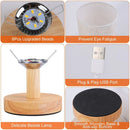 Wood & White Desk Lamp with Bamboo Base and Warm 3000K Lighting