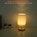 Wood & White Desk Lamp with Bamboo Base and Warm 3000K Lighting