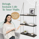 Wooden Floating Shelf 3-Tier Boho Decor