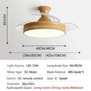 Wooden heartbeat ceiling fan with remote control bedroom light