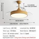 Wooden heartbeat ceiling fan with remote control bedroom light