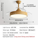 Wooden heartbeat ceiling fan with remote control bedroom light