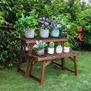 Wooden Plant Stand 3 Tier Shelf
