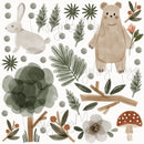 Woodland Baby Forest animals - Fabric Nursery Wall Art Decals