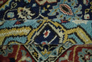 Wool 6x9 Blue and Rust Traditional Persian Antique Area Rug | TRDCP19669