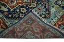 Wool 6x9 Blue and Rust Traditional Persian Antique Area Rug | TRDCP19669