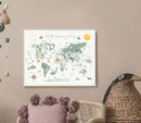 World Map Print - Luster Paper Nursery Wall Art Print