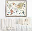 World Map Print - Luster Paper Nursery Wall Art Print
