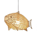 Woven bamboo fish art pendant light for kitchen or living room