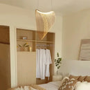 Woven birch wood led pendant lamp dining room art lighting