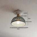 Woven ceramic led ceiling lamp – bedroom brass lattice dome