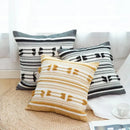 Woven geometric tassels cushion cover yellow & black living room pillow