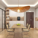 Woven hemp rope straw hat pendant light for living room dining room