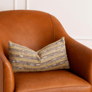 Woven Lumbar Pillow – Striped Boho Accent Cushion