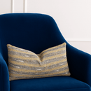 Woven Lumbar Pillow – Striped Boho Accent Cushion