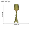 Woven white acrylic kabuki floor lamp for living room