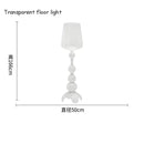 Woven white acrylic kabuki floor lamp for living room