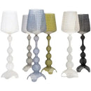 Woven white acrylic kabuki floor lamp for living room