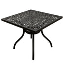 Outdoor Aluminum 5pc Square Black Patio Dining Set with Four Chairs