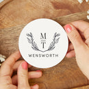 Wreath Name Wedding Coasters