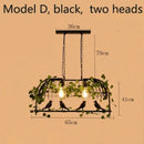 Wrought iron birdcage pendant lights dining room gold & green 4 bulb