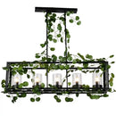 Wrought iron birdcage pendant lights dining room gold & green 4 bulb