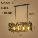 Wrought iron birdcage pendant lights dining room gold & green 4 bulb