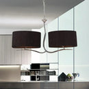 Wrought iron black & white fabric pendant light for dining room