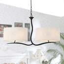Wrought iron black & white fabric pendant light for dining room