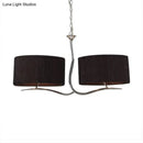 Wrought iron black & white fabric pendant light for dining room