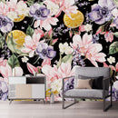 Lemons between Flowers Wallpaper