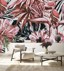 Stylish Pink Exotic Flowers Wallpaper