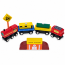 Set of 40 Pieces City Vehicles, Buildings, and Signs Wooden Blocks