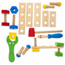 21 Pieces Construction Building Tools in Wooden Toolbox