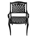 Outdoor Aluminum 5pc Square Black Patio Dining Set with Four Chairs