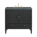James Martin Myrrin 36" Single Bathroom Vanity, Carbon Oak