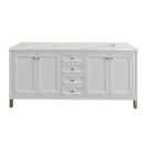 James Martin Chicago 72" Double Bathroom Vanity, Glossy White