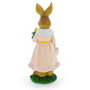 Easter Bunny Figurine with Flowers - Spring Rabbit Decor 8.7 Inches