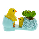 Wooden-Style Easter Chick Planter - 3.4" Shoe Succulent Pot Decor