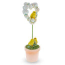 Easter Chick Heart Egg Topiary Figurine - Tabletop Spring Decor 12.5 Inches