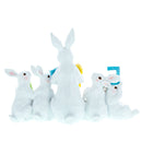Wooden-Style Easter Bunny Figurine - 8.7" Tall Spring Letter Mantel Decor