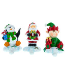 Set of 3 Christmas Stocking Holders - Santa Penguin Elf Mantel Hooks
