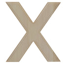 Unfinished Wooden Arial Font Letter X (6.25 Inches)