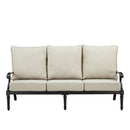 Black Aluminum Deep Seating Sofa with Cushions