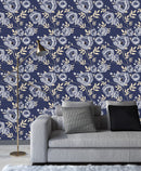 Flowers with Beige Leaves Wallpaper