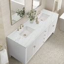 James Martin Myrrin 72" Double Bathroom Vanity, Bright White