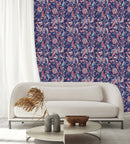 Red and Blue Monogram Wallpaper