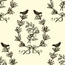 Black Birds and Flowers Wallpaper