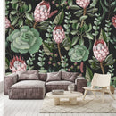 Protea and Succulents Wallpaper